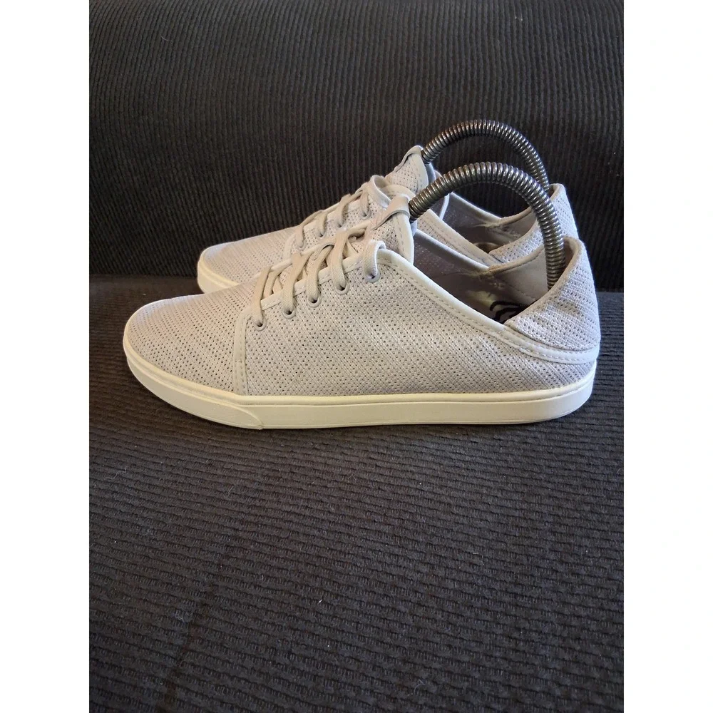 Olukai Pehuea Li Light Grey Textile Lace Up Sneakers Womens‎ Size 9 20379-DWDW